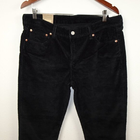 Levi's Corduroy Jeans Women's Size 32x30 Black Cords Tapered Boyfriend - Picture 2 of 10